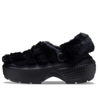 Zuecos Crocs Stomp Quilted para mujer, color negro, 208938-001