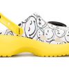 Zuecos Crocs (WMNS) x Smiley World Charm Classic con plataforma en amarillo y blanco 207980-94S